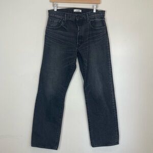 Moussy black button fly straight leg denim jean.size 30